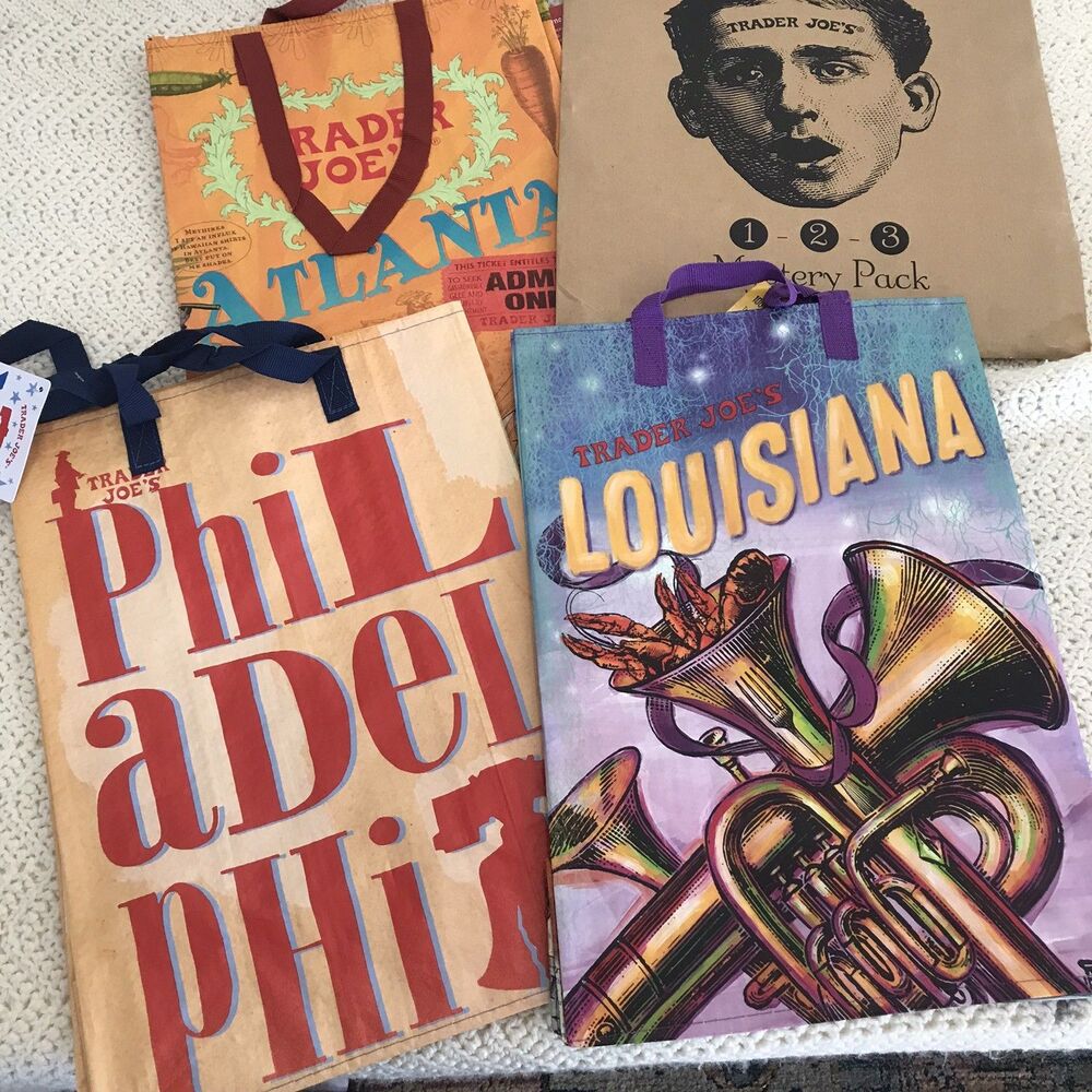 Trader Joe's Reusable Shopping Totes Lot of 3 Limited Edition NWT Mystery Bag